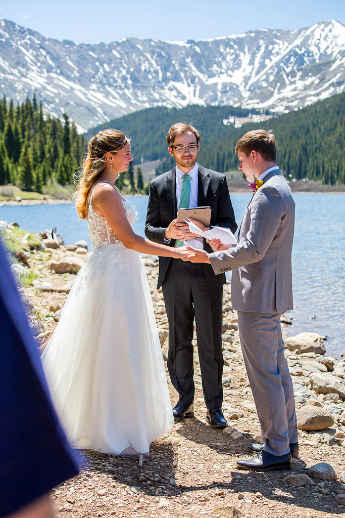 Vow ceremony in Colorado at Clinton Gulch Dam Reservoir