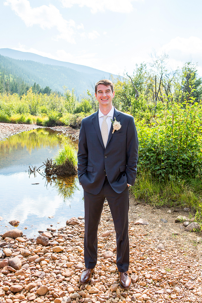 Groom portrait in the mountains of Colorado near Estes Park.