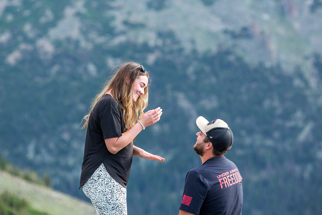 Sabrina smiles as she realizes Zach is proposing.